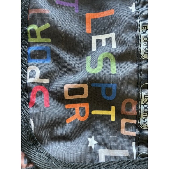 Le sport Sac Crossbody Small Black With Colorful Wording Vintage Retired… - Picture 3 of 9